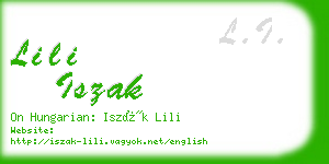 lili iszak business card